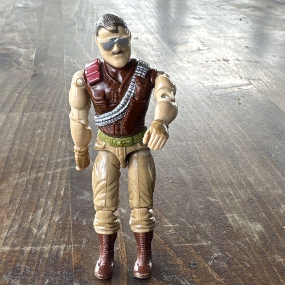 1988 Gi Joe Cobra 3.75" Sgt Slaughter v3 Figure Warthog Driver Hasbro